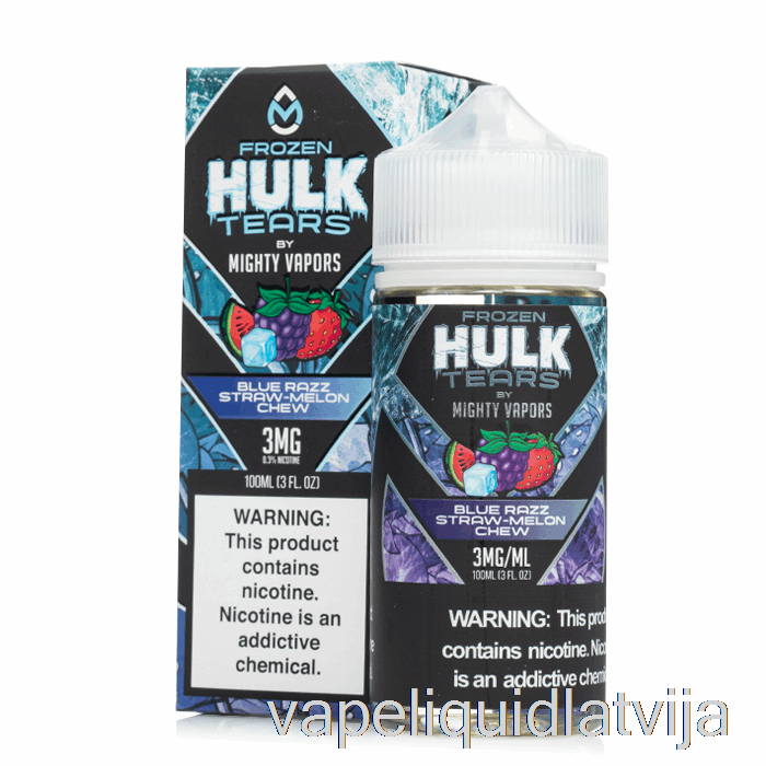 Saldēta Zila Razz Salmu Melones Košļājamā - Hulk Asaras - 100ml 6mg Vape šķidrums